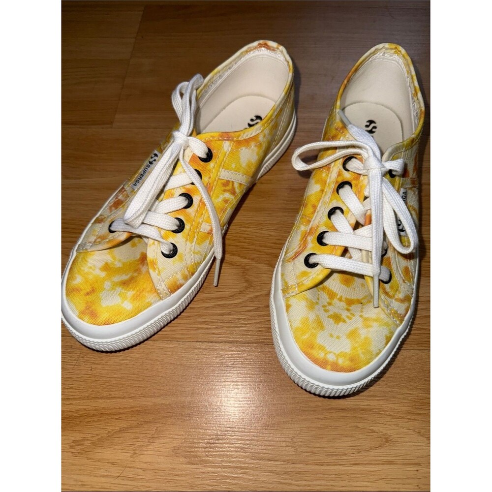 NEW Superga Yellow Tie-Dye Canvas Sneakers Size 7